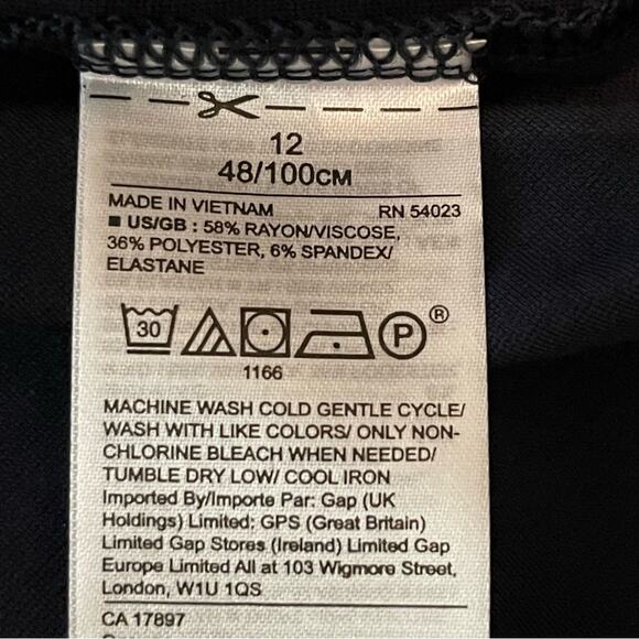 Banana Republic Navy Ruffle Hemline Neutral Career Office Dress NWT Size 12 - Picture 9 of 13